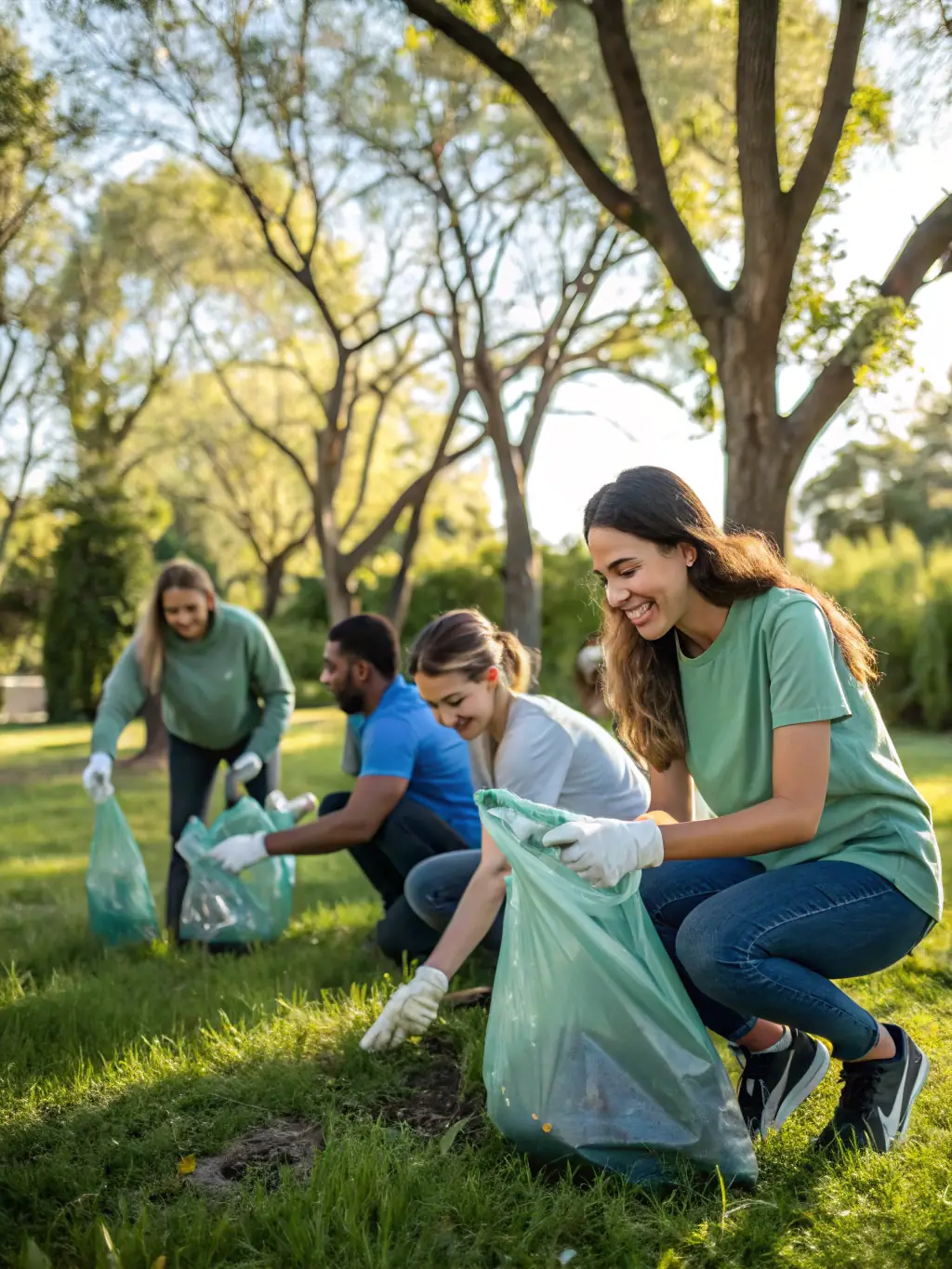 Volunteers cleaning up the area around the Blyes pond, emphasizing the club's commitment to environmental conservation.
