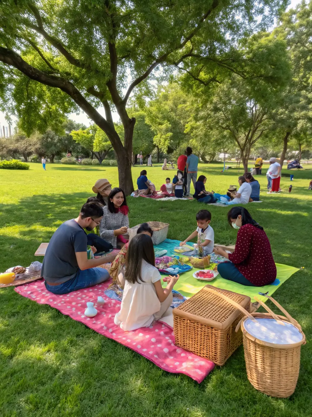 A photo of a community event organized by the fishing club, showing families enjoying a day of fishing and outdoor activities.